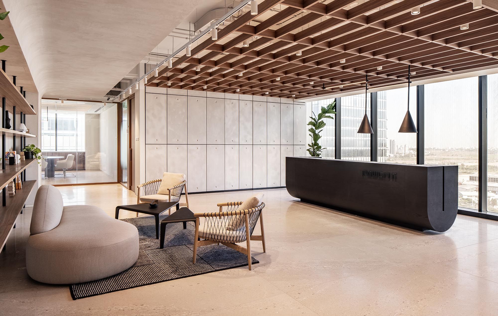 1500平米辦公室裝修完工照實景效果 - 前臺 · Reception